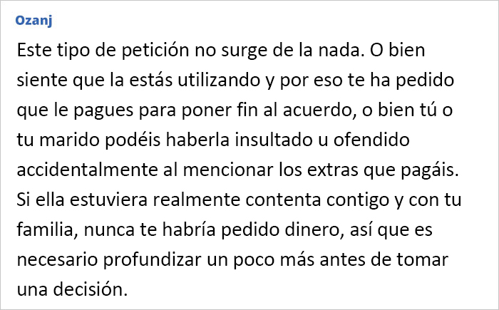 Esta abuela pide dinero por cuidar de su nieto a pesar de vivir con su hija y todos los gastos pagados