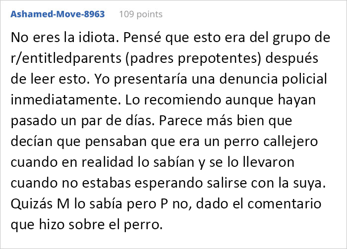 Esta vecina se coló en el patio de una mujer y se llevó su perro para regalárselo a una amiga, pero se molesta cuando la dueña va a recuperarlo