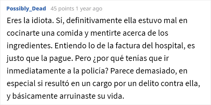 Una mujer cambió la comida de su compañera de casa por una opción vegana y terminó con un cargo por delito grave