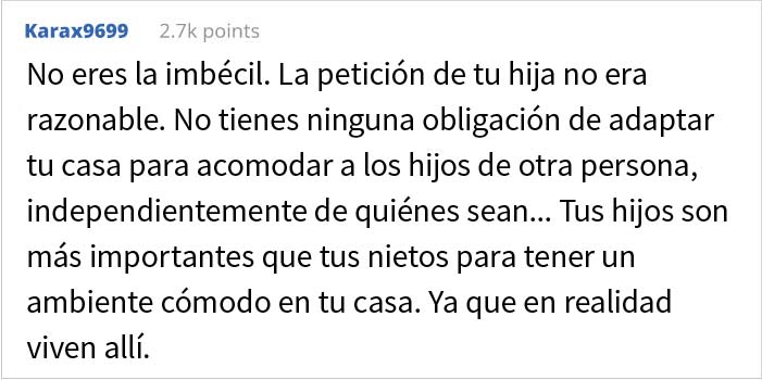 Esta mujer se niega a echar a su hijo de su habitación para usarla como cuarto para el bebé que exigen su hija y yerno