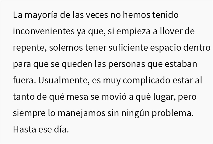 Esta grosera Karen no escuchó las advertencias del camarero sobre la lluvia e hizo que todo su grupo perdiera la mesa