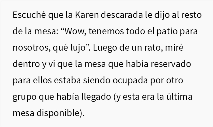 Esta grosera Karen no escuchó las advertencias del camarero sobre la lluvia e hizo que todo su grupo perdiera la mesa