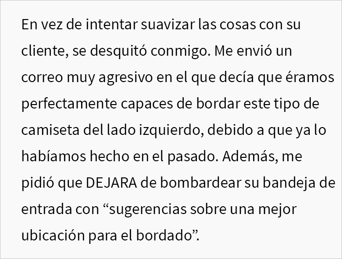 Esta bordadora "molestó" a la gerente con emails de control de calidad, y terminó costando 10000$ a la empresa