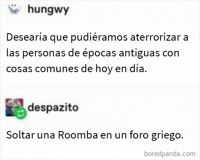 "Soltar una Roomba en un foro griego"