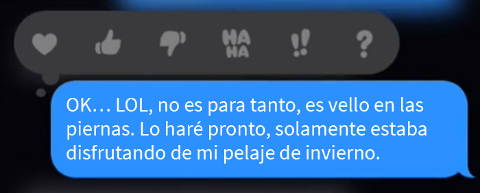 Esta mujer le envió a su novio una foto de sus piernas peludas para reírse un poco, y él la humilló por ello