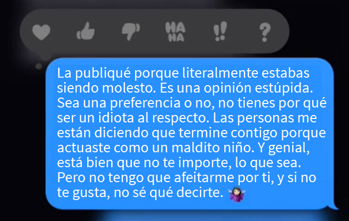 Esta mujer le envió a su novio una foto de sus piernas peludas para reírse un poco, y él la humilló por ello