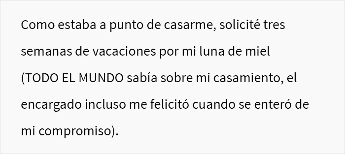 Este jefe se metió en problemas tras negarle a un empleado 3 semanas de vacaciones para su luna de miel