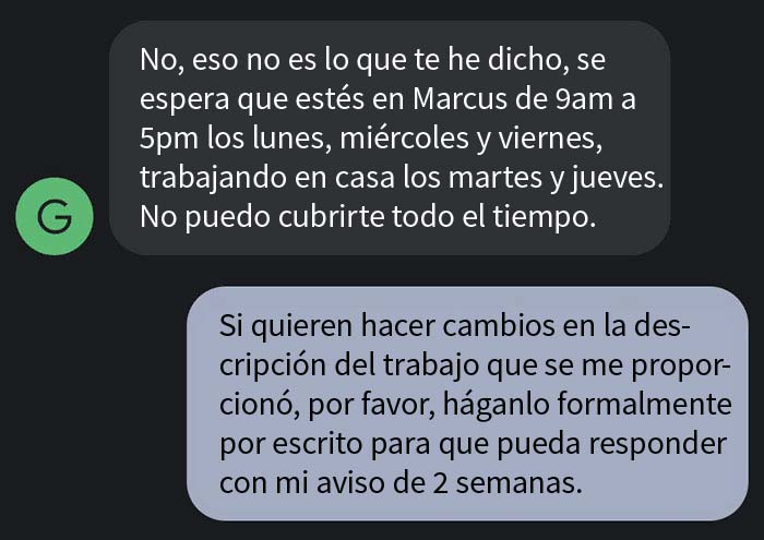 Esta empleada descubre que el puesto que aceptó no era para trabajar desde casa como prometieron, y renuncia a lo grande