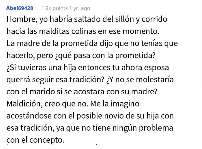 Este novio rechaza la "rara tradición familiar" de la novia de pasar la noche con su madre, y se desata el drama