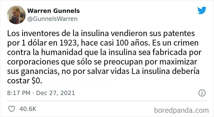 ¡La insulina debería ser gratuita!