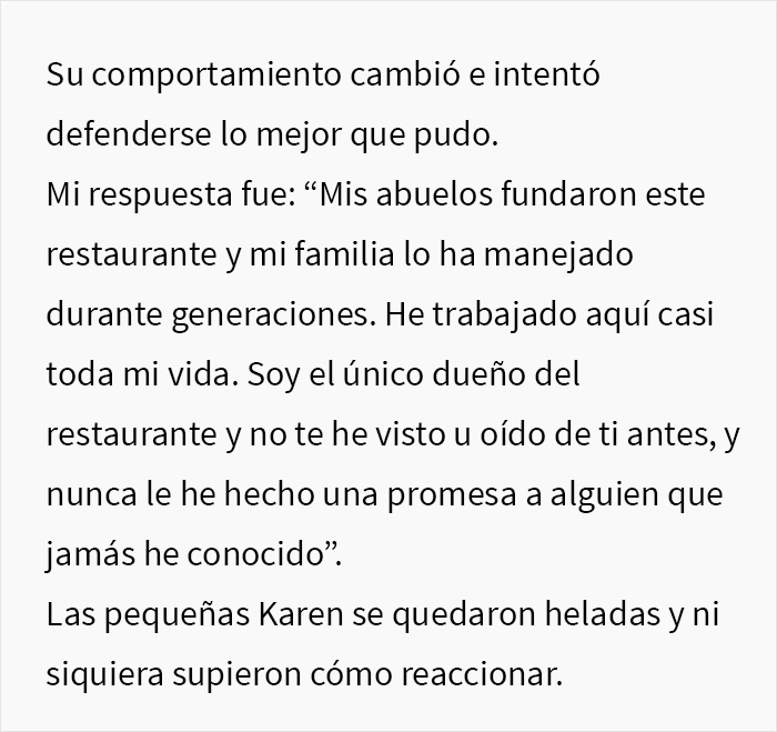 Esta Karen creyó que el dueño del restaurante era un mesero, lo trató como basura y terminó la noche con una inesperada cuenta de 4000$