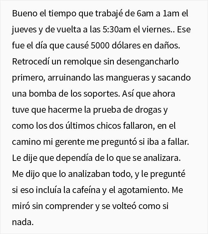 Este empleado saturado de trabajo se da cuenta de que es irremplazable para la empresa, y saca lo mejor de la situación