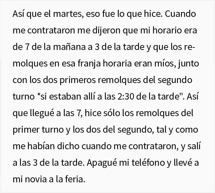 Este empleado saturado de trabajo se da cuenta de que es irremplazable para la empresa, y saca lo mejor de la situación