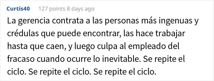 Este empleado saturado de trabajo se da cuenta de que es irremplazable para la empresa, y saca lo mejor de la situación