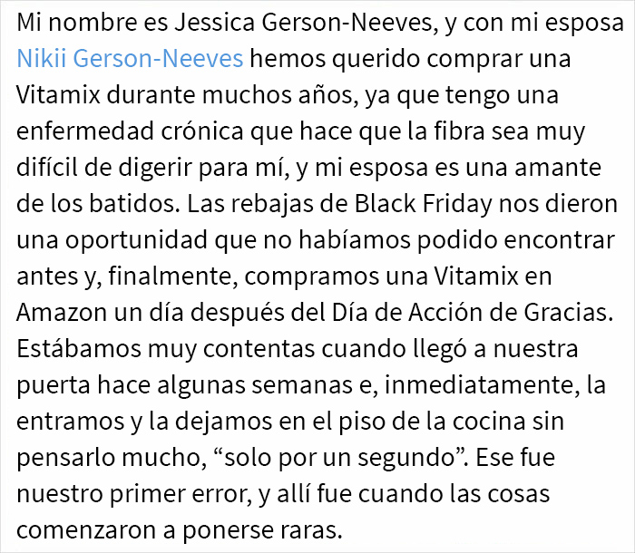 Tras una “guerra” de 2 semanas y media con 3 gatos, esta mujer contactó a Vitamix para pedirles cajas vacías que reemplazaran aquella que tomaron sus gatos