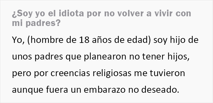 "Mi madre se puso a llorar y salió de la habitación": Estos padres echaron de casa a su hijo de 18 años y luego se enfadaron porque no quería volver
