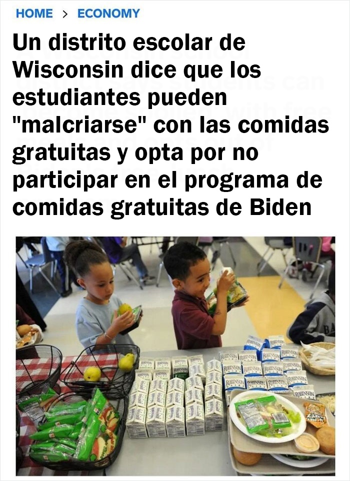 Un distrito escolar de Wisconsin dice que los estudiantes pueden "malcriarse" con las comidas gratuitas y opta por no participar en el programa de comidas gratuitas de Biden