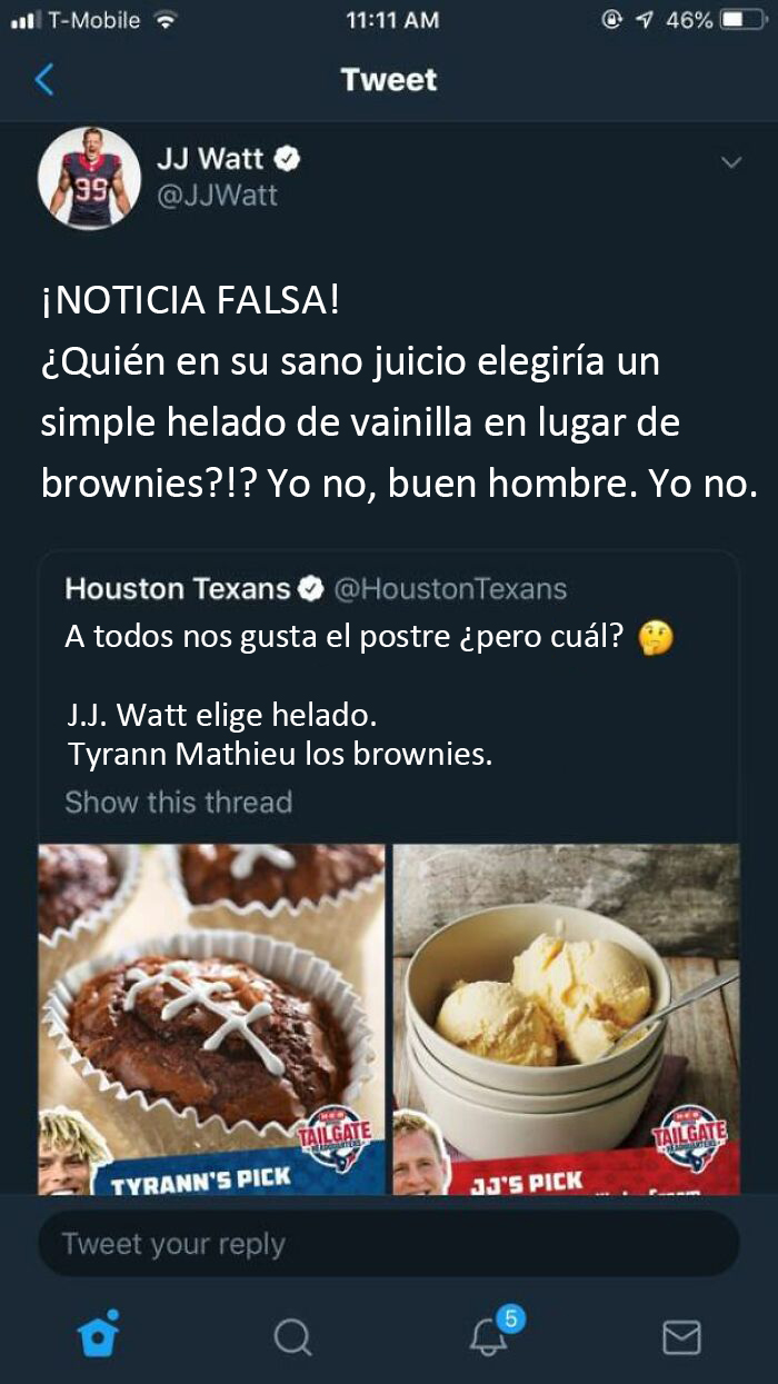 Jj Watt llama la atención a su propio equipo