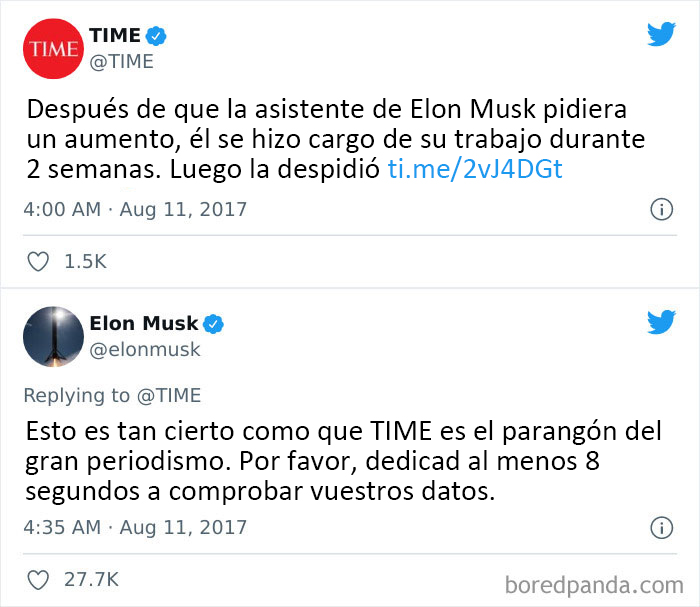 Elon Musk hace callar a la revista Time