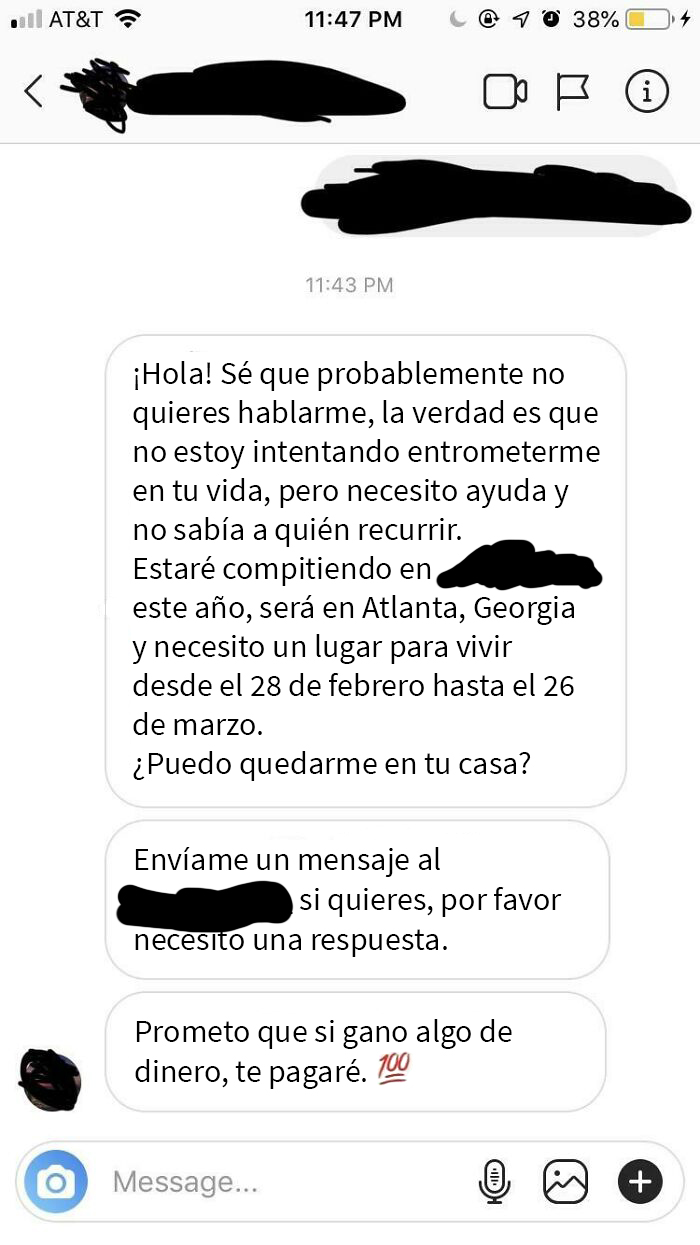 Tuvimos una cita, le dije que buscaba una relación seria, no un rollo de una noche y se fue de inmediato. Un par de meses después recibí este mensaje: