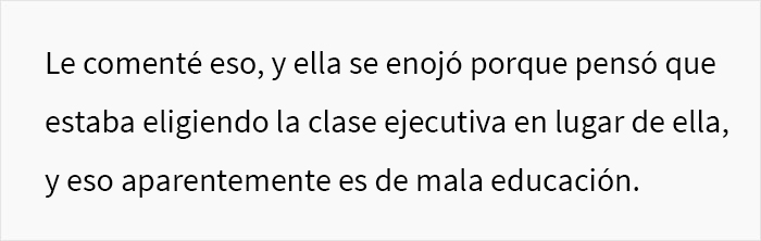 “Ella piensa que prefiero la clase business en vez de a ella”: La esposa de este hombre se enojó cuando él subió la categoría de su billete para un vuelo de 12 horas