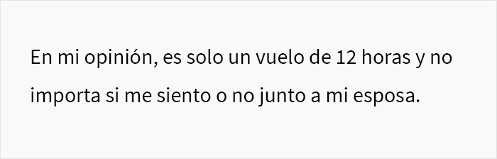 “Ella piensa que prefiero la clase business en vez de a ella”: La esposa de este hombre se enojó cuando él subió la categoría de su billete para un vuelo de 12 horas