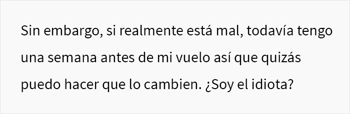 “Ella piensa que prefiero la clase business en vez de a ella”: La esposa de este hombre se enojó cuando él subió la categoría de su billete para un vuelo de 12 horas