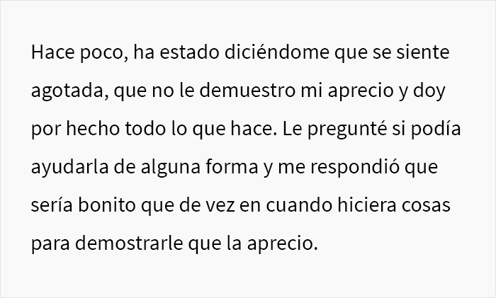 Este hombre pregunta si fue cruel al decirle a su esposa que dejara de esperar aprecio por lo que hace ya que ser ama de casa es su trabajo