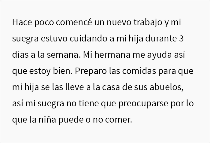 Esta suegra tiraba las comidas que su nieta llevaba a su casa, hechas por su padre con las recetas de su esposa fallecida