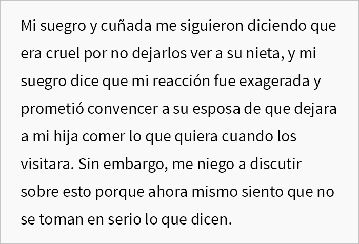 Esta suegra tiraba las comidas que su nieta llevaba a su casa, hechas por su padre con las recetas de su esposa fallecida