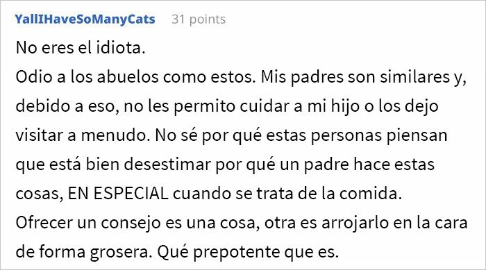 Esta suegra tiraba las comidas que su nieta llevaba a su casa, hechas por su padre con las recetas de su esposa fallecida