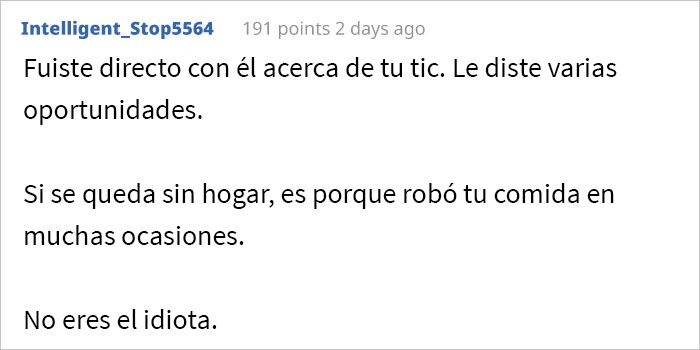 Este chico pidió específicamente a su compañero de piso que no tocara su comida, y se marcha sin avisar cuando no lo cumple