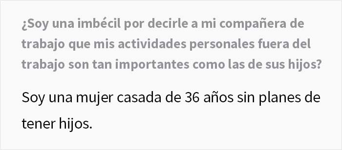 Esta mujer sin hijos se pregunta si es imbécil por mantener sus principios y hacer que su compañera de trabajo se pierda el partido de fútbol de su hijo