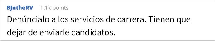 Esta persona aceptó una oferta de trabajo sólo para no presentarse después de que le faltaran al respeto en la entrevista