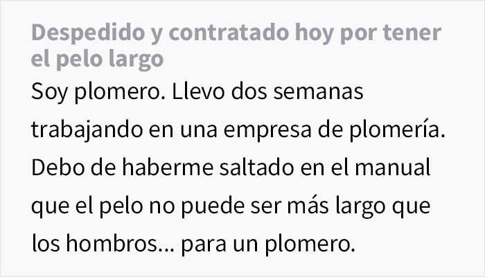 Este trabajador de alto rendimiento fue despedido tras negarse a cortarse el pelo para trabajar