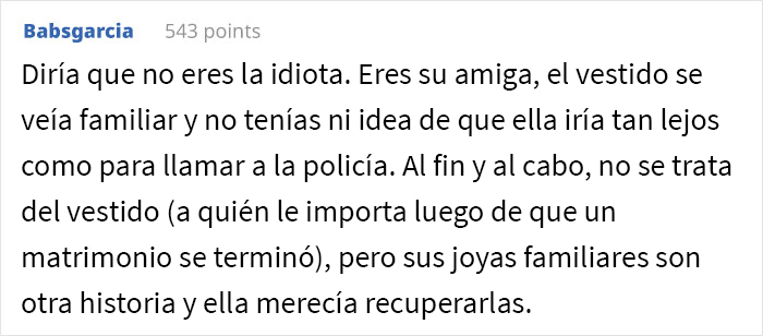 Esta mujer hizo que llevaran a unos recién casados a comisaría al descubrir que la novia usaba el vestido de la ex de su esposo