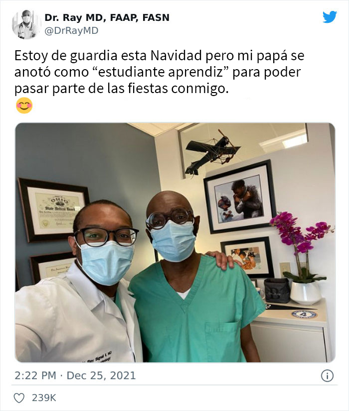 Estoy de guardia esta Navidad pero mi papá se anotó como “estudiante aprendiz” para poder pasar parte de las fiestas conmigo