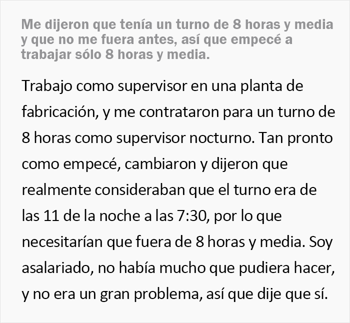 Este empleado cumple al pie de la letra con su jornada de 8 horas y media, y provoca que la empresa pierda 85000$ al año