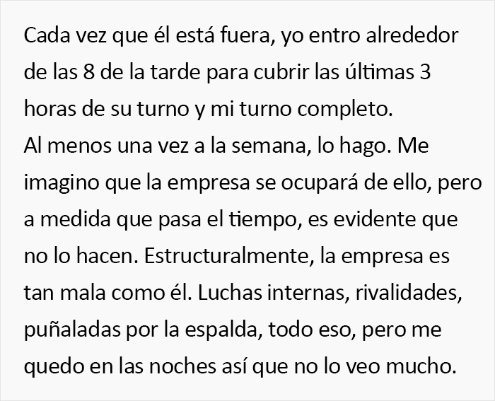 Este empleado cumple al pie de la letra con su jornada de 8 horas y media, y provoca que la empresa pierda 85000$ al año