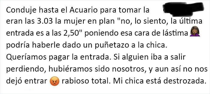 Casi 15 minutos después del último turno