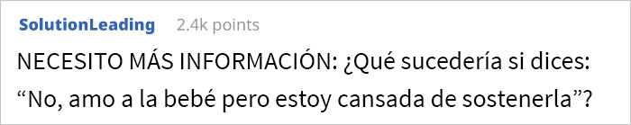 “¿Soy idiota por decirle a mi prometido que me voy a encerrar en la habitación durante el resto de las vacaciones porque estoy harta de sostener al bebé de su hermana?”