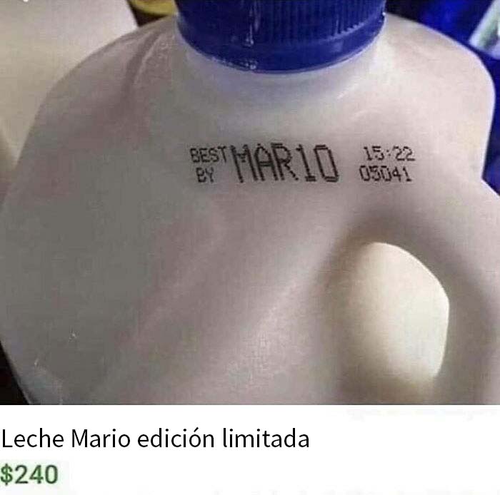 ¡Consigue tu edición limitada de leche Mario antes de que caduque!