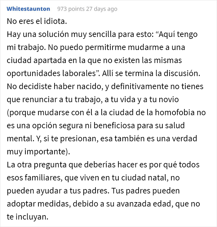 Este hombre gay les dijo a sus padres ancianos que no volvería con ellos debido a los “malos recuerdos” que tenía de su infancia allí, lo que generó un drama familiar