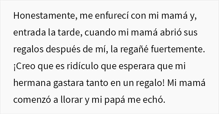 Esta mujer fue echada de casa de sus padres al enfadarse por recibir en su cumpleaños unos platos, mientras todos le daban regalos lujosos a su madre