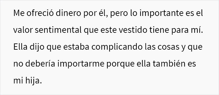Esta madre pregunta si se equivocó al negarse a prestarle a su hijastra el vestido de boda de su hija fallecida
