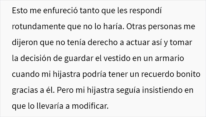 Esta madre pregunta si se equivocó al negarse a prestarle a su hijastra el vestido de boda de su hija fallecida