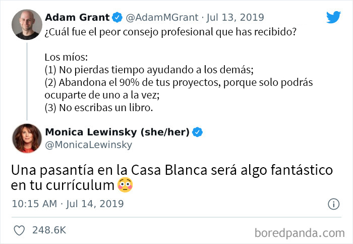 Monica Lewinsky es muy graciosa, siempre hace chistes así en Twitter