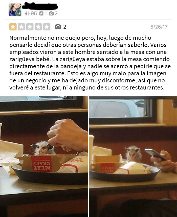 Karen, ese hombre simplemente está disfrutando de su almuerzo