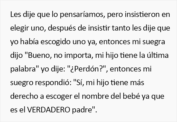 Estos suegros afirman que su hijo tiene más derecho a ponerle nombre al futuro bebé "porque es el verdadero padre"