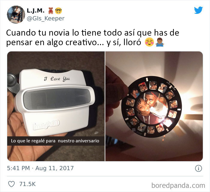 Es un regalo de aniversario muy pensado y bonito